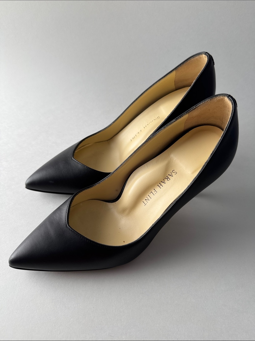BRAND NEW Sarah Flint Perfect Pump 85 in Black Calf - Classic Pointed-Toe Heel - Picture 4 of 16